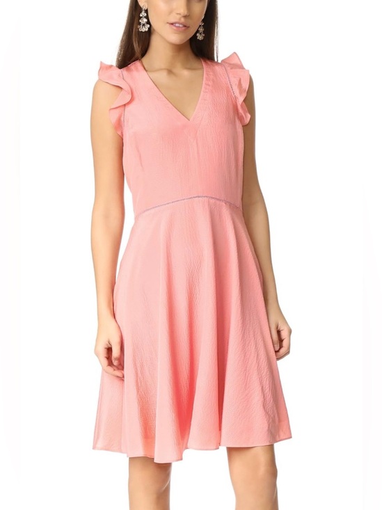 Rebecca Taylor Dresses & Skirts - Rebecca Taylor A-Line Silk Sleeveless Ruffled Dress In Peach